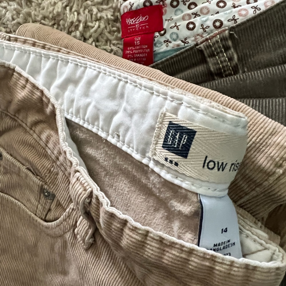 Lot of 2 pair long bootcut corduroy pants.